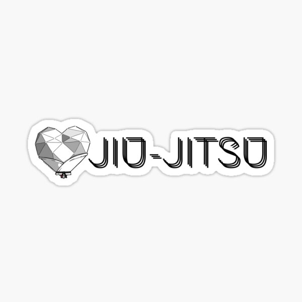 Pin-Sprites - ❤️️ Jiu-Jitsu - Black and White Sticker