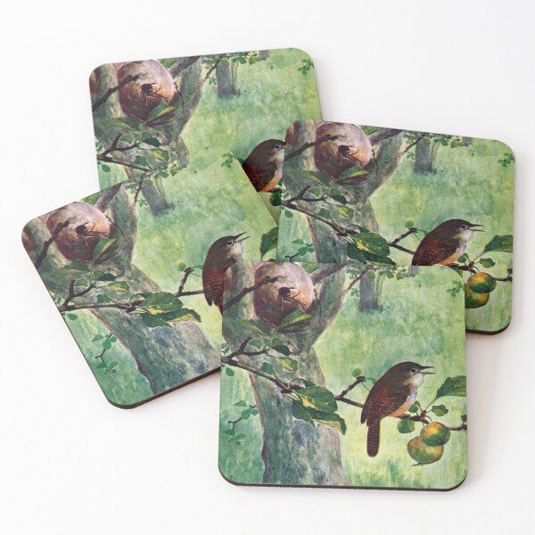 Item preview, House Wren in Apple Tree designed and sold by fenneltea.