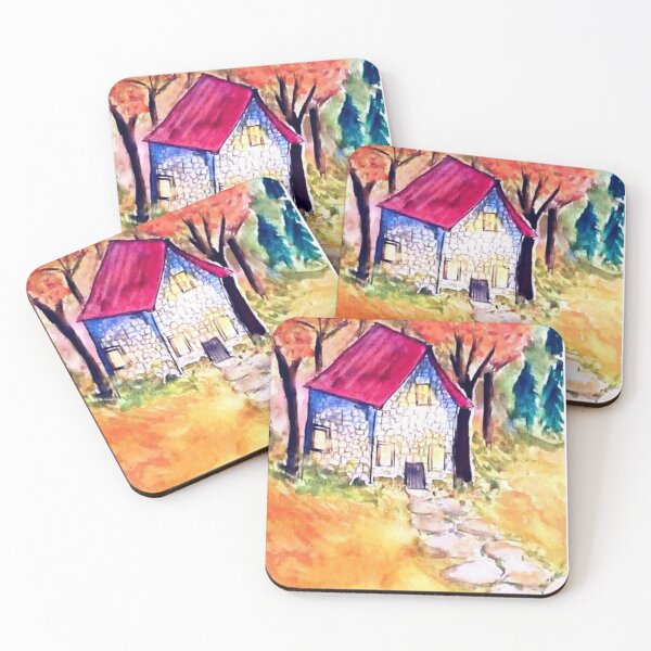 Item preview, Cute little cottage in autum designed and sold by horseaddicted.
