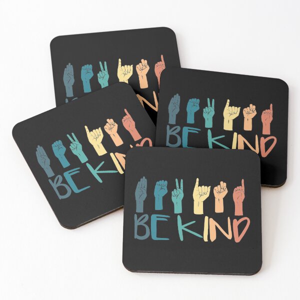 Item preview, Be Kind Hand Sign Language Teachers Retro Interpreter ASL designed and sold by kindxinn.
