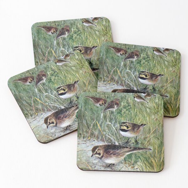 Item preview, Flock of Horned Larks in Meadow designed and sold by fenneltea.