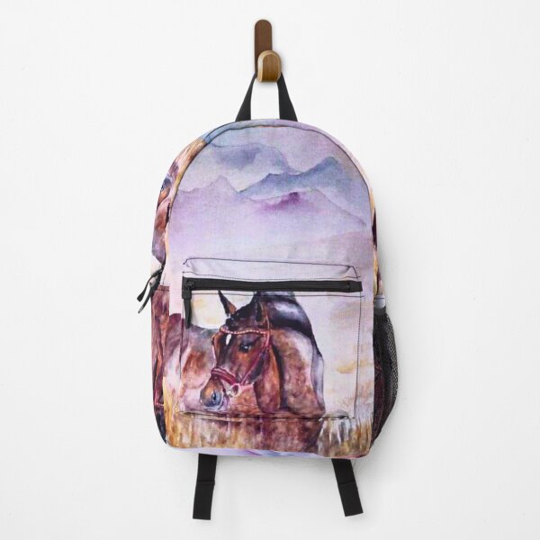 Item preview, Horse in the fields watercolor painting designed and sold by horseaddicted.