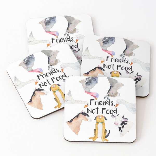 Item preview, Vegan slogan - Friends, Not Food designed and sold by SeaAndLight.