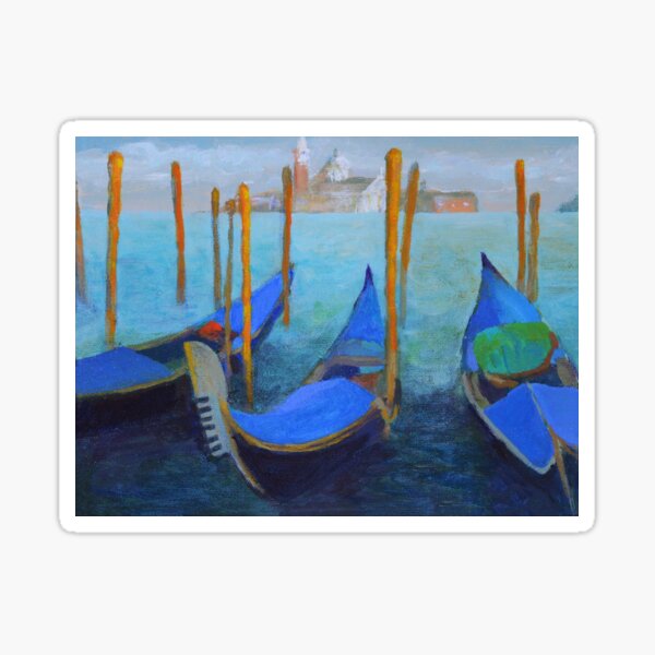 Gondolas on the Grand Canal in Venice Sticker