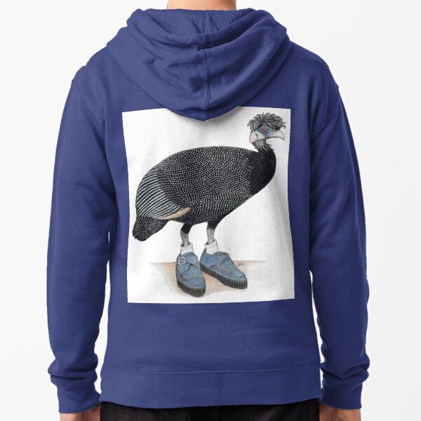 Guineafowl in rockabilly shoes Zipped Hoodie