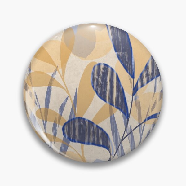 Item preview, Blue and Gold Leaves Modern Art Design designed and sold by NancyMerkle.
