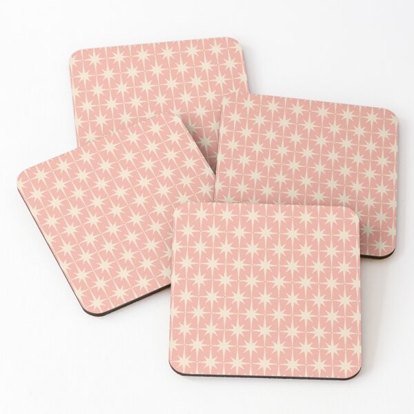 Item preview, Atomic Age 1950s Retro Starburst Pattern in Cream and Blush Pink designed and sold by kierkegaard.