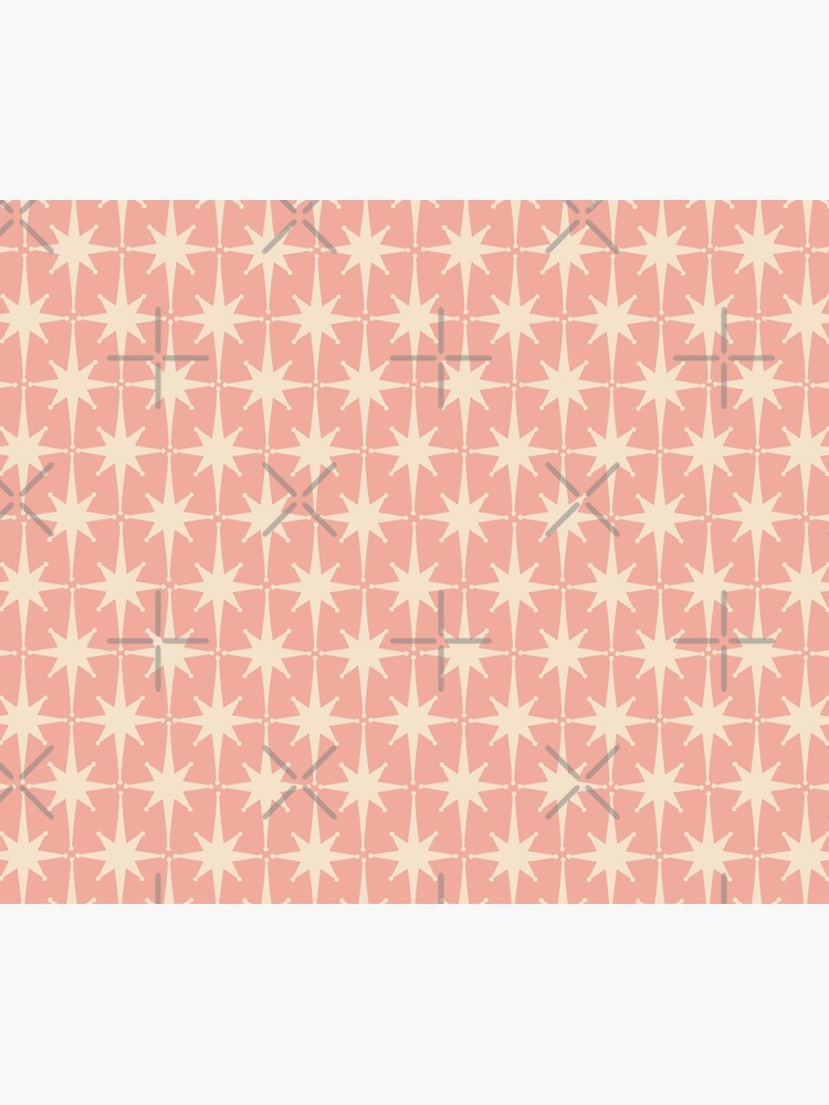 Disover Atomic Age 1950s Retro Starburst Pattern in Cream and Blush Pink Shower Curtain