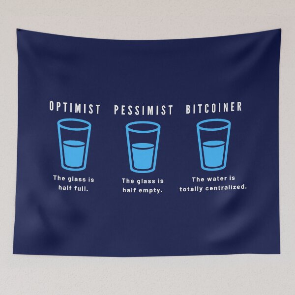 Item preview, Optimist - Pessimist - Bitcoiner - Glass of Water designed and sold by AeroAstro.