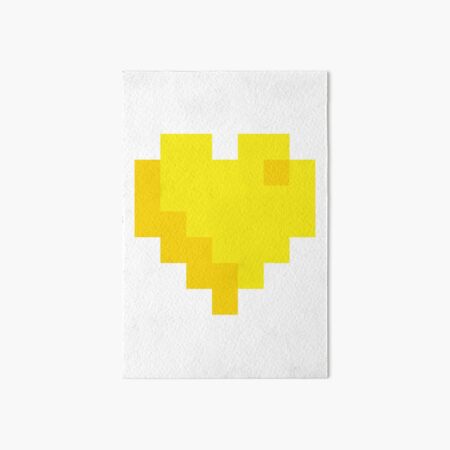 Yellow 8-Bit Heart Art Board Print