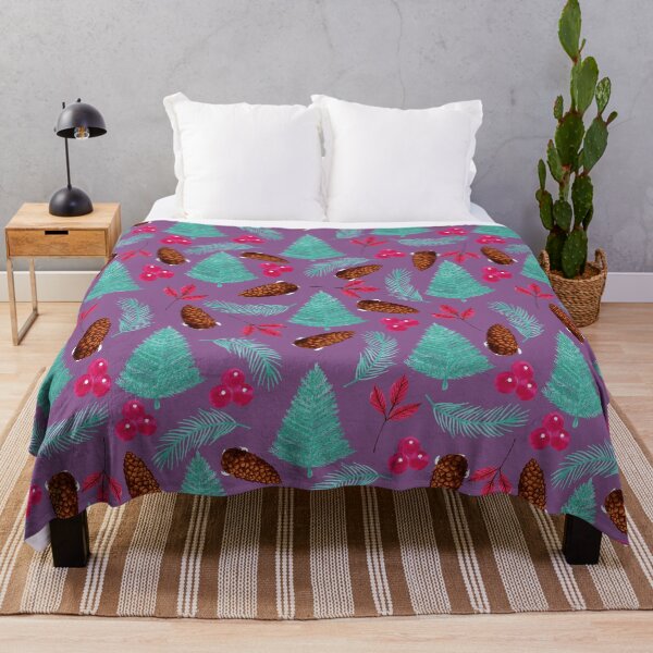 Item preview, Winter forest Christmas print purple designed and sold by Emma Kunz.