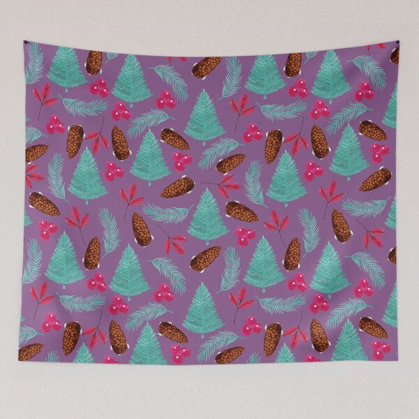 Item preview, Winter forest Christmas print purple designed and sold by Emma Kunz.