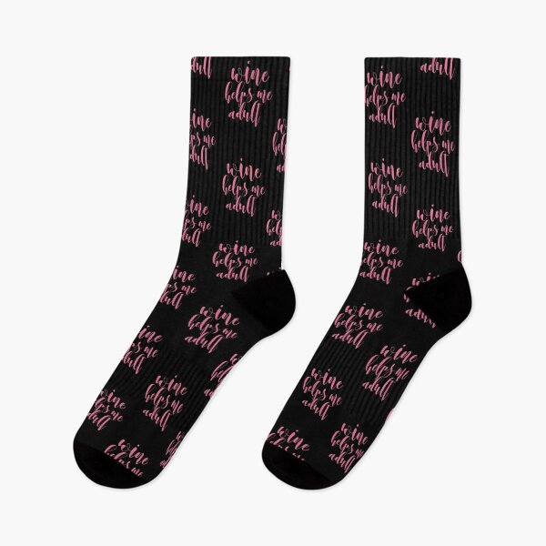 Item preview, Wine helps me adult - pink and black background designed and sold by Kinisis.