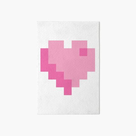 Pink 8-Bit Heart Art Board Print