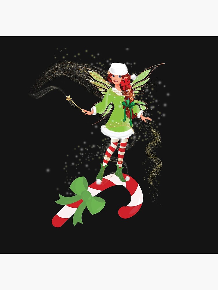 Thumbnail 4 of 4, Pillow, Fairy Merry and The Matching Candy Cane™ designed and sold by TeelieTurner.