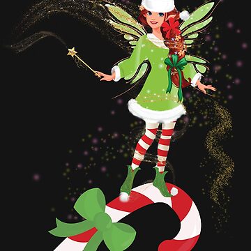 Artwork thumbnail, Fairy Merry and The Matching Candy Cane™ by TeelieTurner