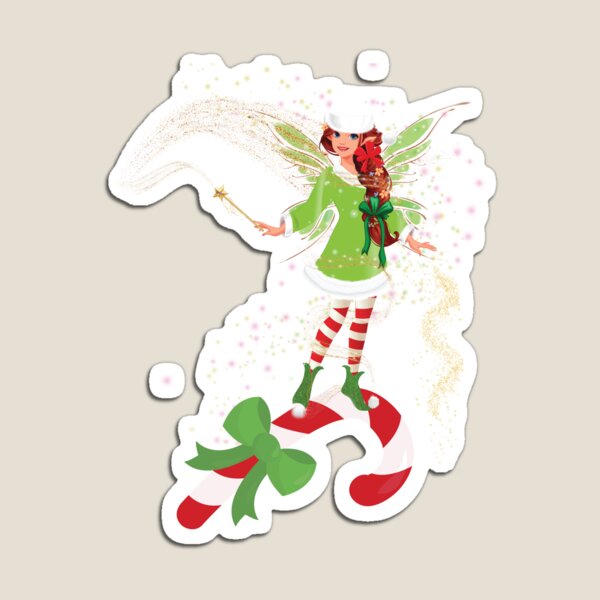 Fairy Merry and The Matching Candy Cane™ Magnet