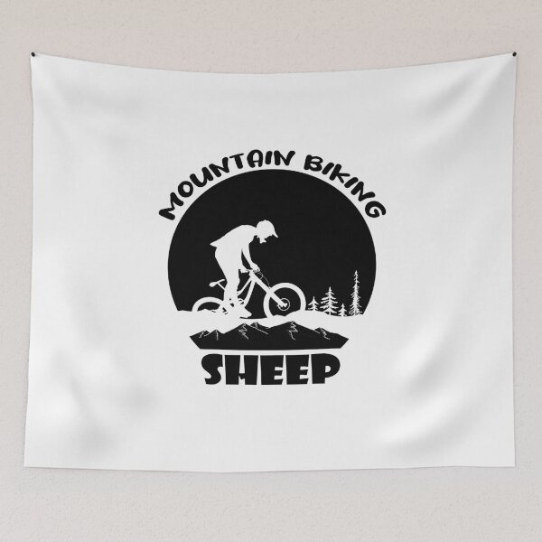 Item preview, Mountain Biking Sheep Funny Quote Mountain Bikes Black White designed and sold by peachyline.
