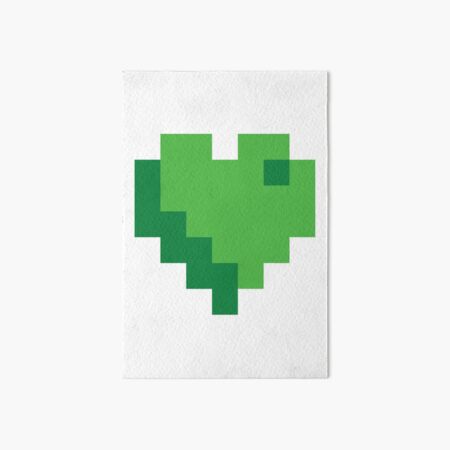 Green 8-Bit Heart Art Board Print