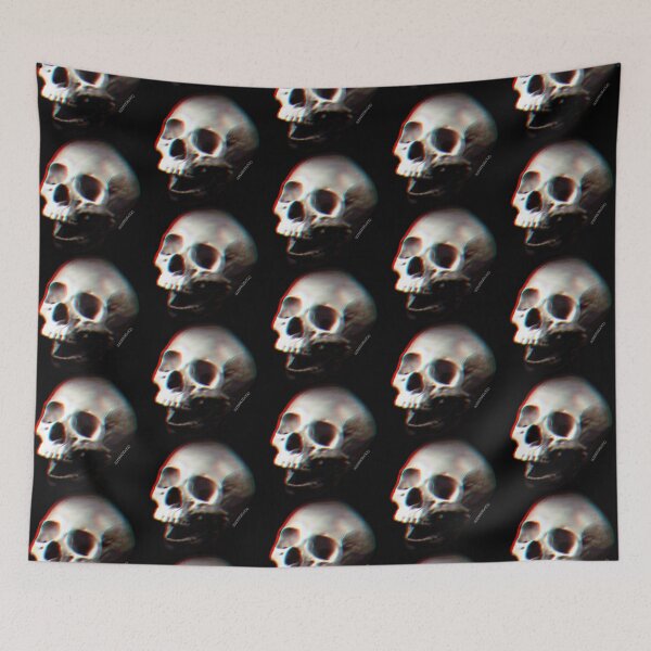 Item preview, Glitched Anaglyph Skull - Grunge Screaming Skull designed and sold by RabbitLair.