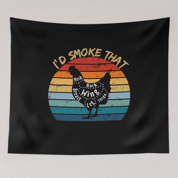 Item preview, Funny Vintage I'd Smoke That Chicken BBQ Grilling Smoker designed and sold by enjoytheshirt.