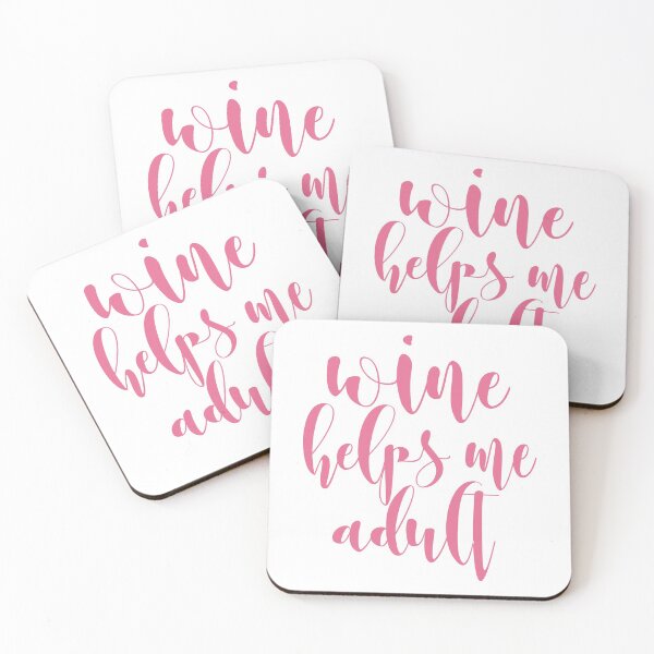 Item preview, Wine helps me adult - pink and white background designed and sold by Kinisis.