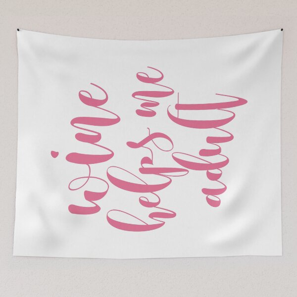 Item preview, Wine helps me adult - pink and white background designed and sold by Kinisis.
