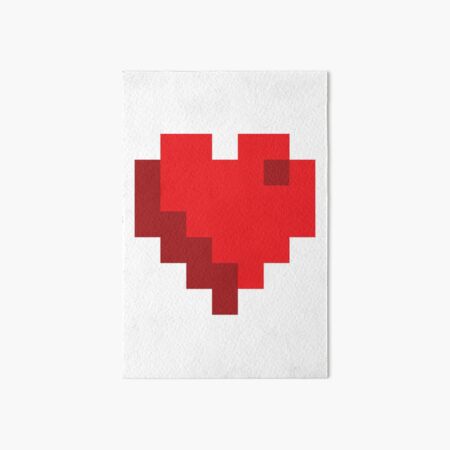 Red 8-Bit Heart Art Board Print