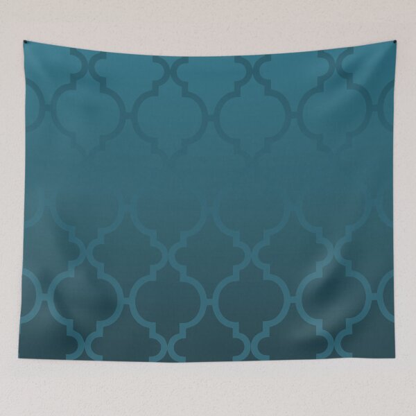 Item preview, Blue pattern on teal background tile pattern designed and sold by Digibee.