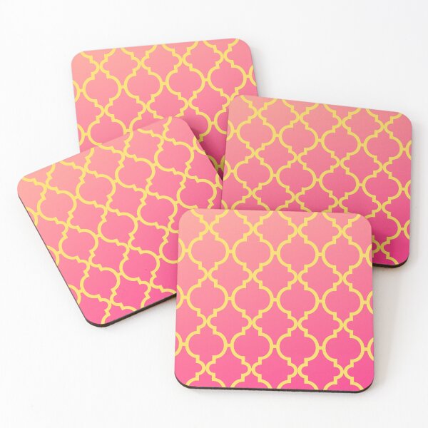 Item preview, Yellow pattern on Pink background  tile pattern designed and sold by Digibee.