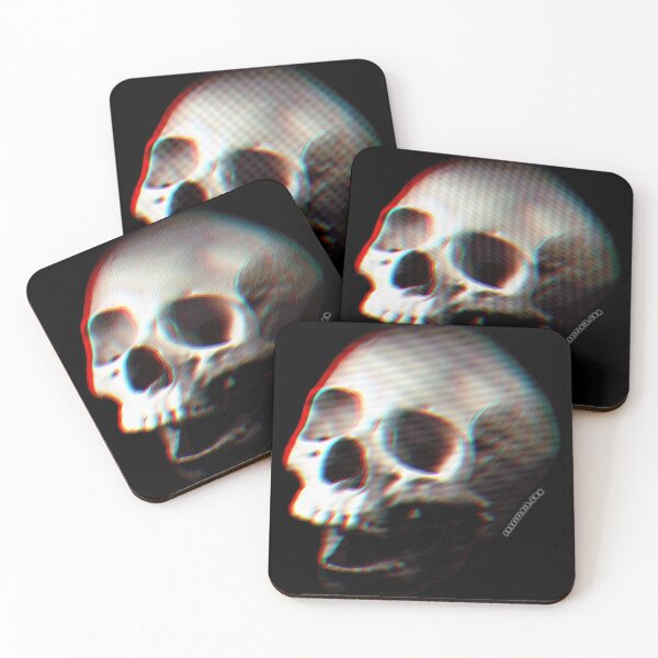 Item preview, Glitched Anaglyph Skull - Grunge Screaming Skull designed and sold by RabbitLair.