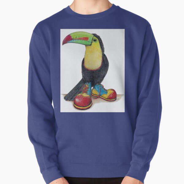 Toucan in clown shoes Pullover Sweatshirt
