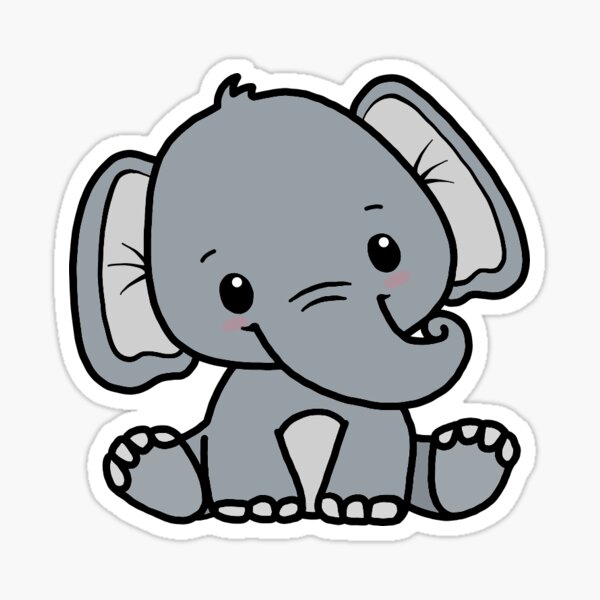 Elefante bebe Kawaii para colorir by PoccnnIndustriesPT on DeviantArt
