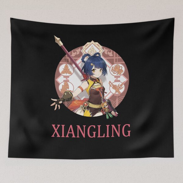 Item preview, Impacto de Genshin - Personaje de arma de asta Xiangling Pyro designed and sold by Krimsy.