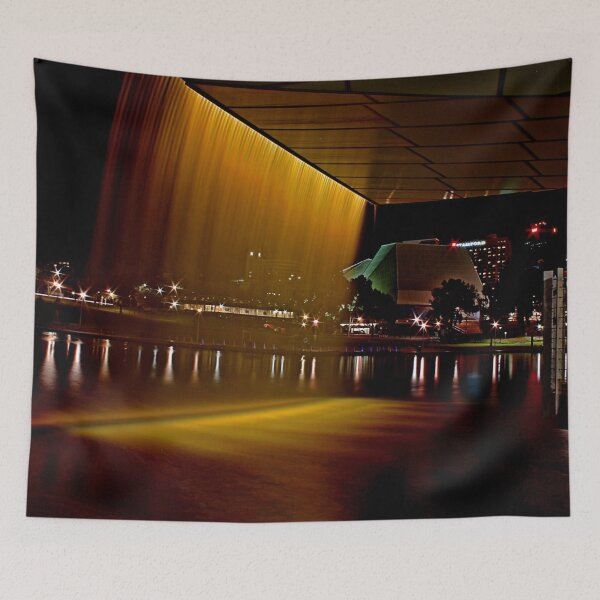 Item preview, Fountain from the Adelaide Oval Bridge at night designed and sold by Cars around Adelaide.
