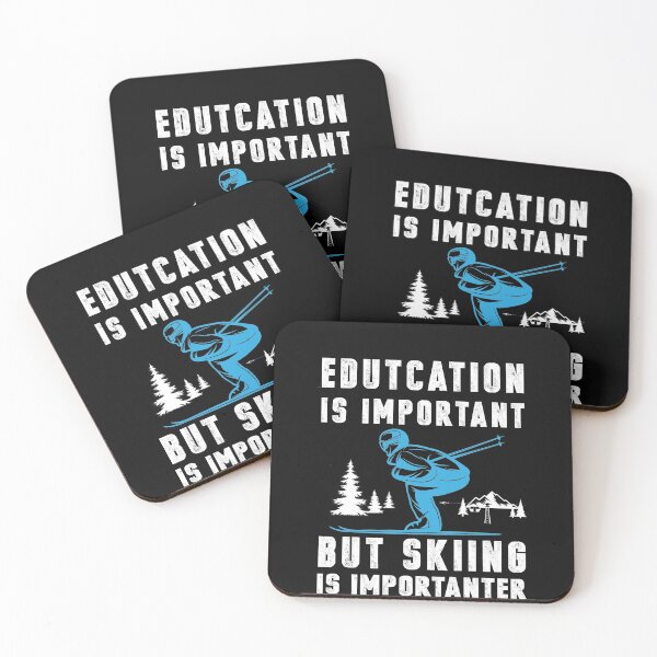 Item preview, Funny  skiing design : Education is important  but skiing Is Importanter  - skiing Graphic Tee - skier Gifts  designed and sold by HMMOUCH.