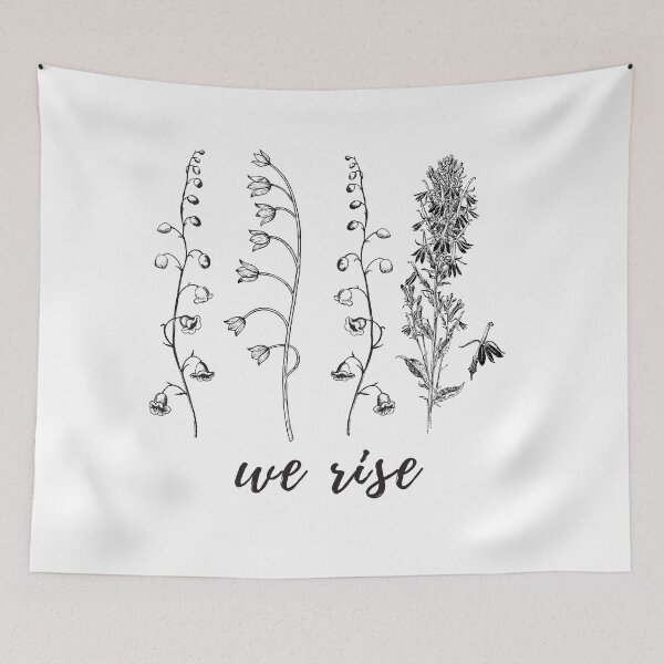 Item preview, We Rise | Black and White Floral | Rising Plants  designed and sold by Jeleedesigns.