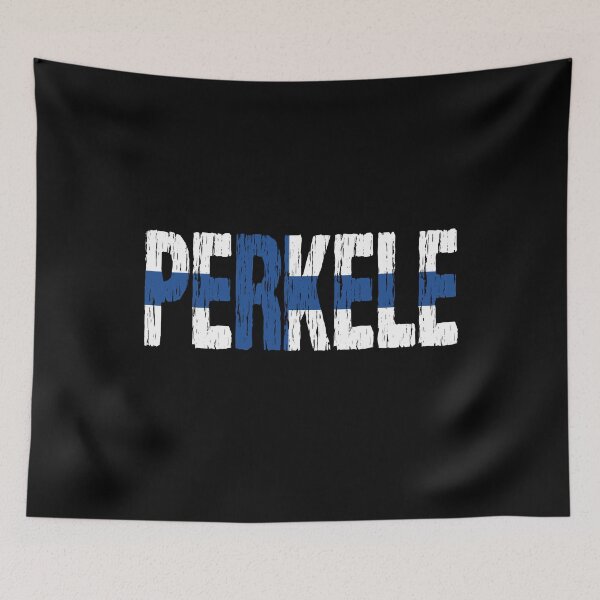 Item preview, Perkele Finnish Flag Distressed designed and sold by Nirvanibex.