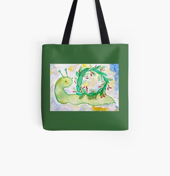 Holiday Snail All Over Print Tote Bag