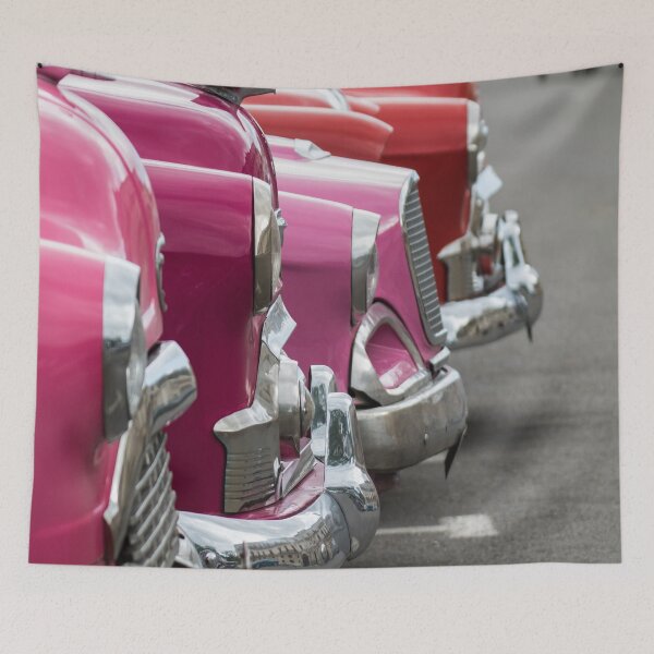 Item preview, Pink and Red Cars in Havana Cuba designed and sold by AlteredAtelier.