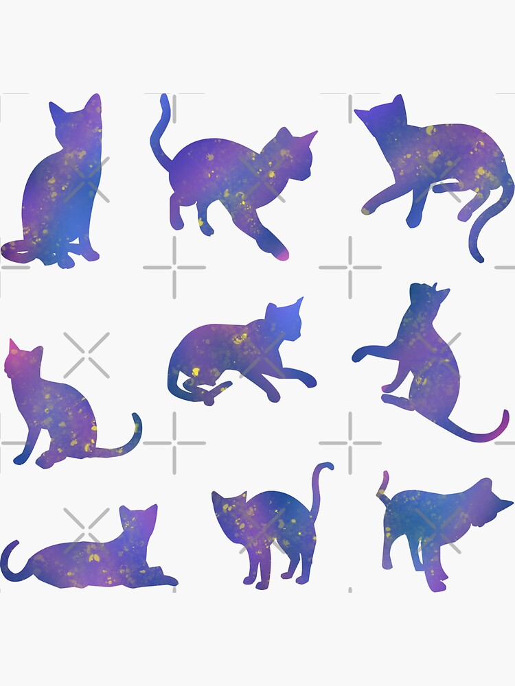 "Galaxy space cats pack" Sticker for Sale by StickinTogether Redbubble