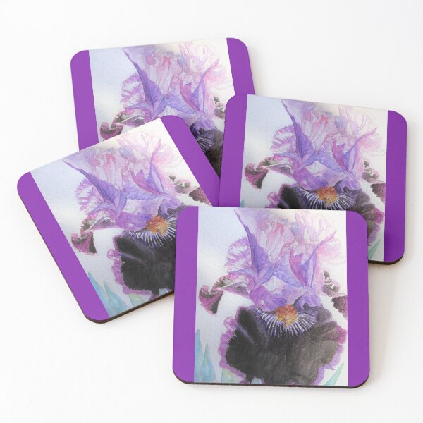Item preview, Iris Watercolor Painting - Purple and Black designed and sold by Sarah  Rajkotwala.