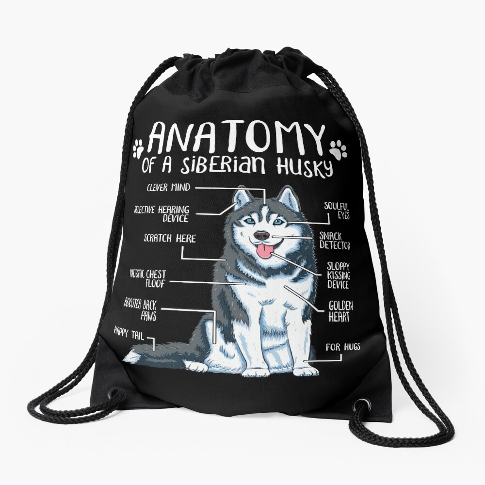 Funny Siberian Husky Anatomy Dog Lover Gift Drawstring Bag