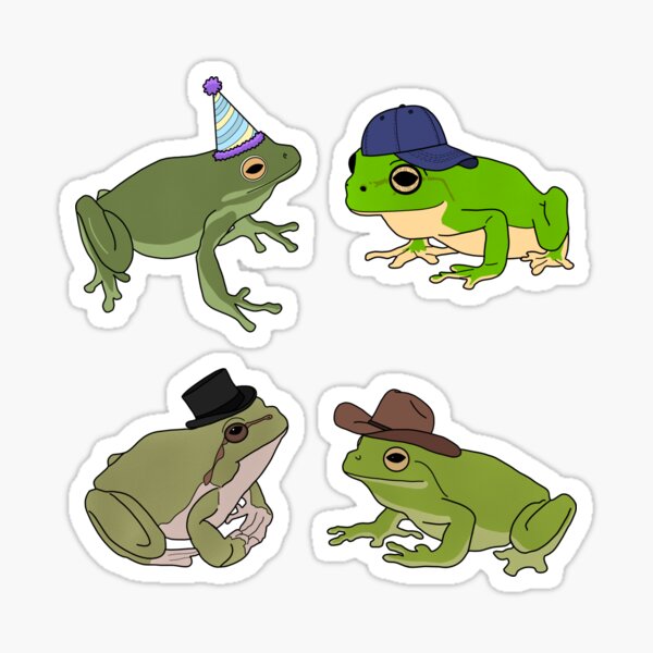 Frogs with Hats Sticker