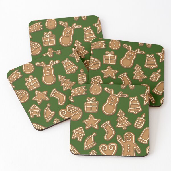 Item preview, Christmas gingerbread cookies green pattern designed and sold by rocketdandy.