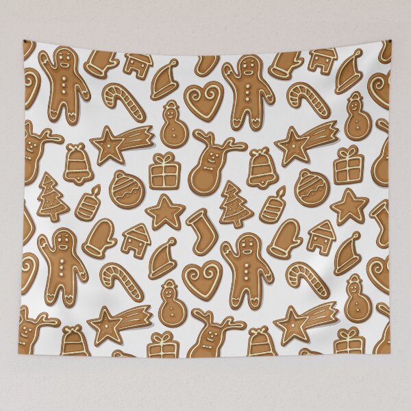 Item preview, Christmas gingerbread cookies white pattern designed and sold by rocketdandy.