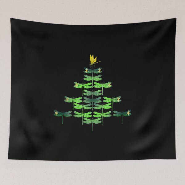 Item preview, Dragonfly Christmas Tree Graphic / Pretty Holiday Design Art design designed and sold by CreatedByHeidi.