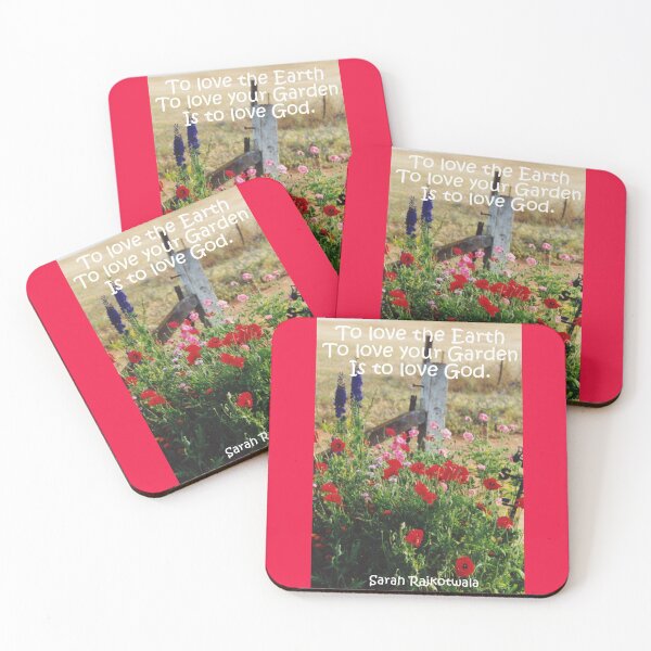 Item preview, Poppy Flowers Cottage Garden Flowers To Love the Earth Quote designed and sold by Sarah  Rajkotwala.