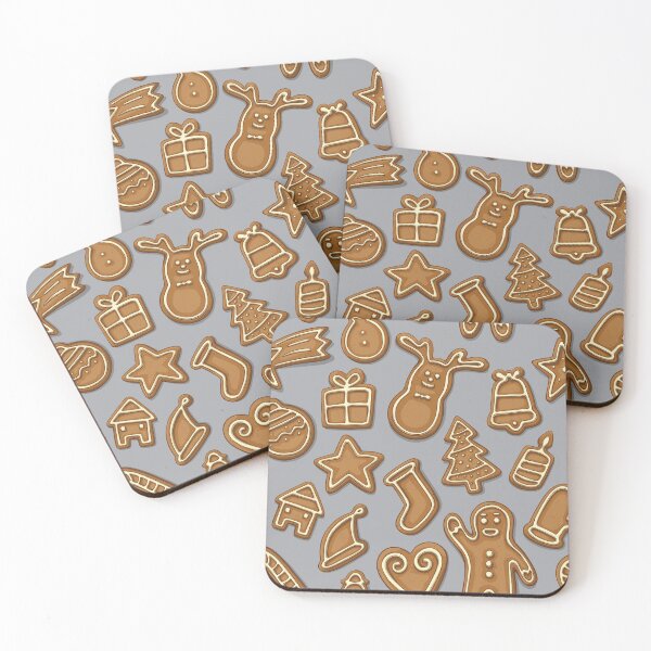 Item preview, Christmas gingerbread cookies grey pattern designed and sold by rocketdandy.