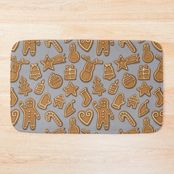 Item preview, Christmas gingerbread cookies grey pattern designed and sold by rocketdandy.